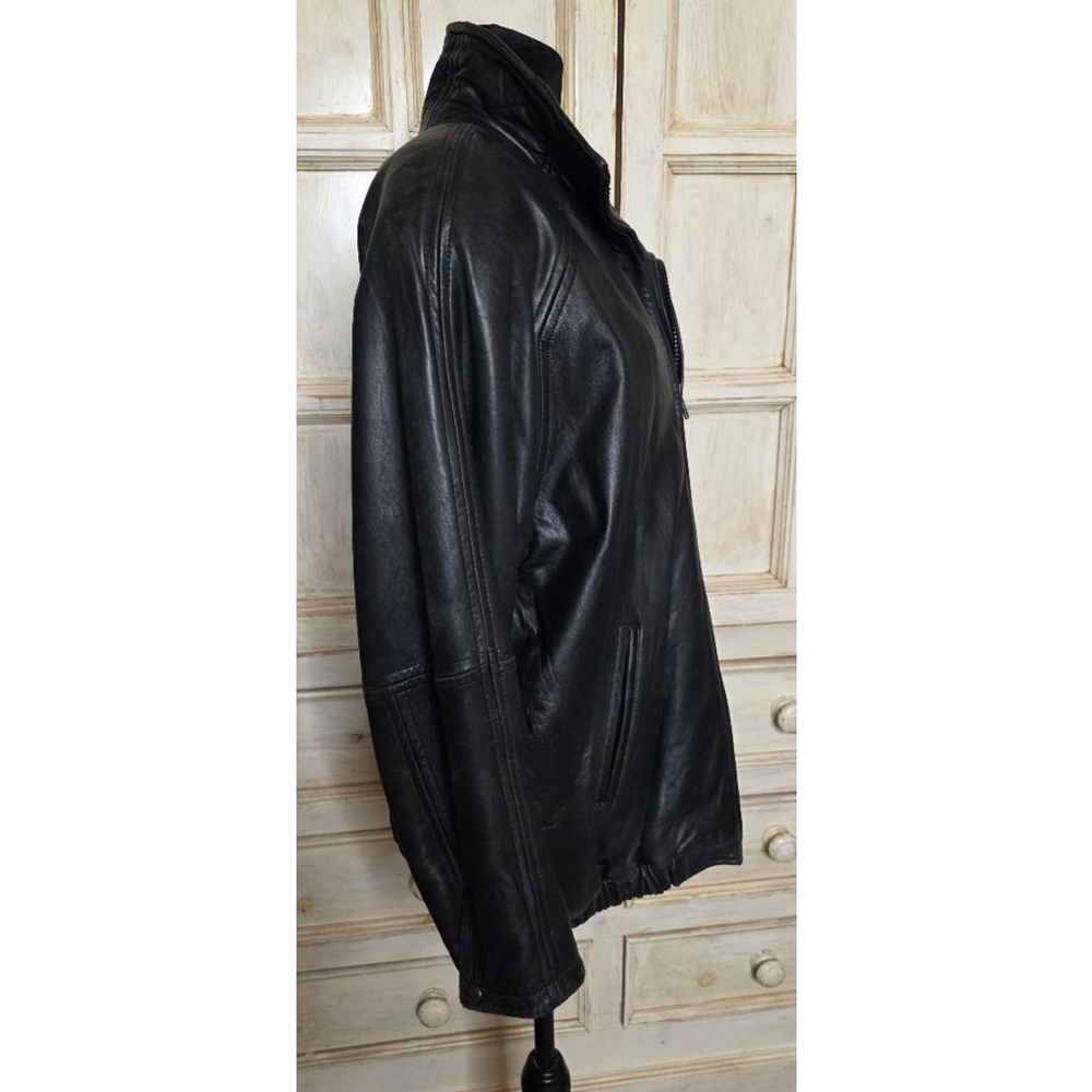 Men's Andrew Marc Black Leather Jacket - Picture 3 of 14